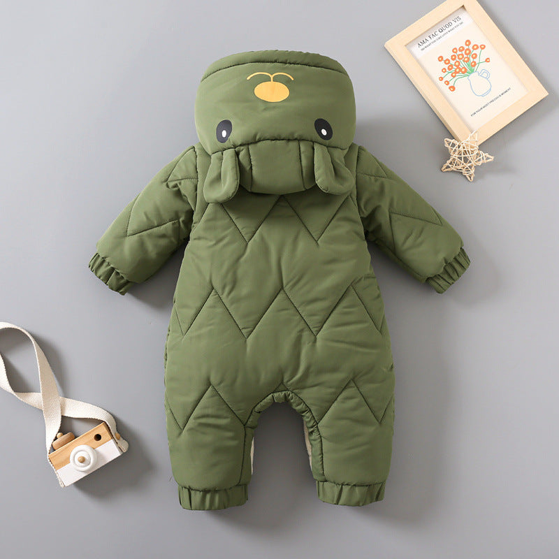 FrostNest™ – Padded Baby Winter Romper with Hat