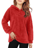 storeofbaby Winter Hoodies for Little Girls Cute Warm Fleece Sweatshirt Red Tops