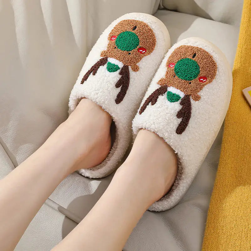 Christmas Elk Slippers - Cozy Winter House Shoes | New