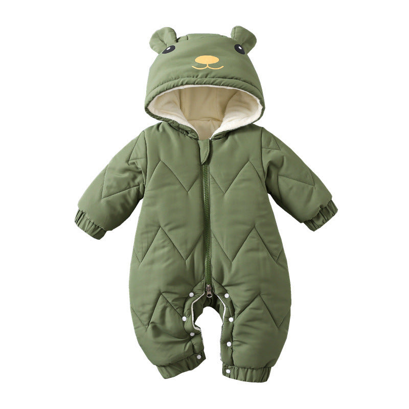 FrostNest™ – Padded Baby Winter Romper with Hat