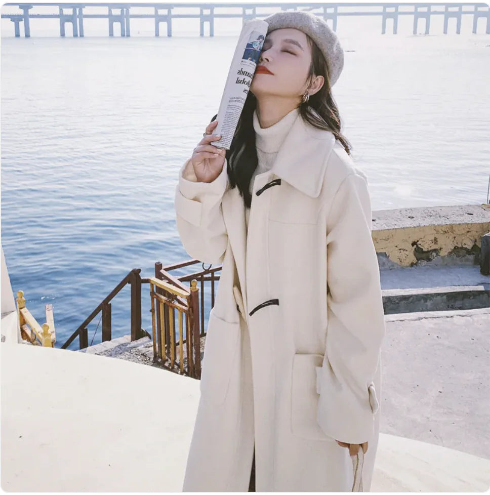 Women's Wool Coat - Mid-Length Winter Coat