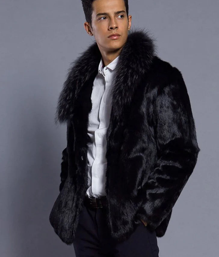 Faux Fur Leather Jacket - Black Outerwear | Black Friday Sale