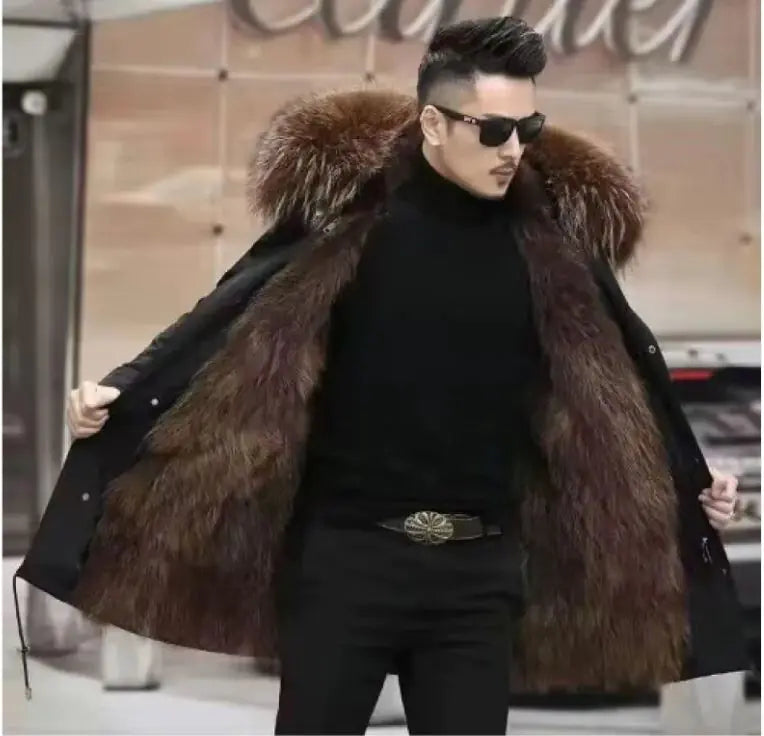 Manteau Velours Vison Synthétique - Mi-Longueur