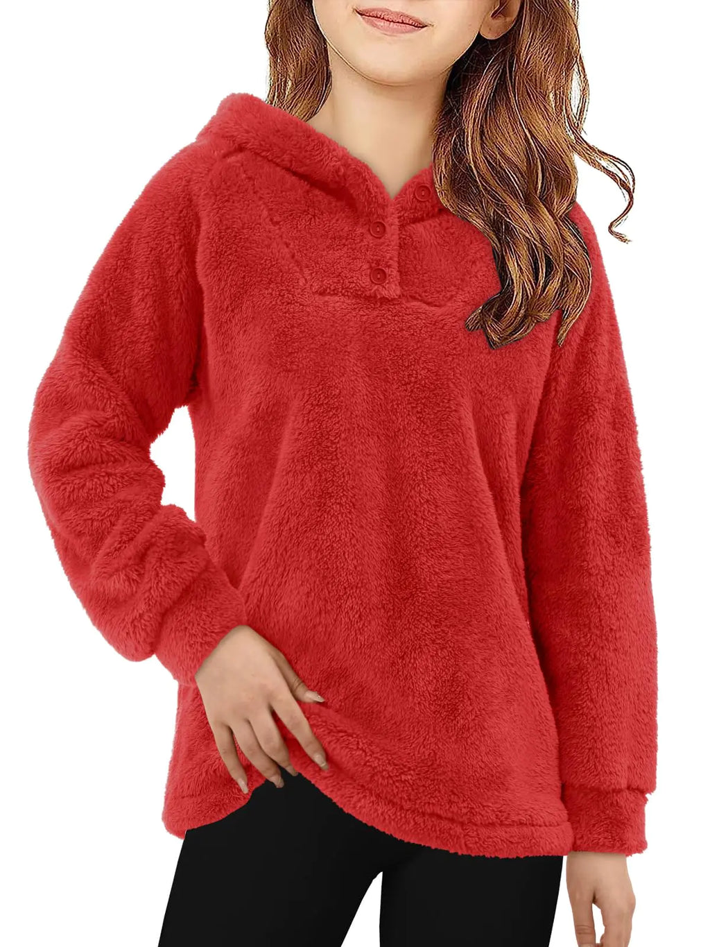 storeofbaby Winter Hoodies for Little Girls Cute Warm Fleece Sweatshirt Red Tops