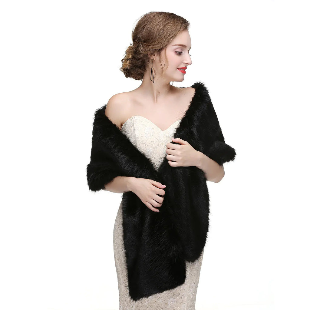 Winter Fur Shawl for Bride Wedding Dress