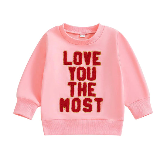 Sweat-shirt bébé fille pour la Saint-Valentin - Col rond avec lettre d&