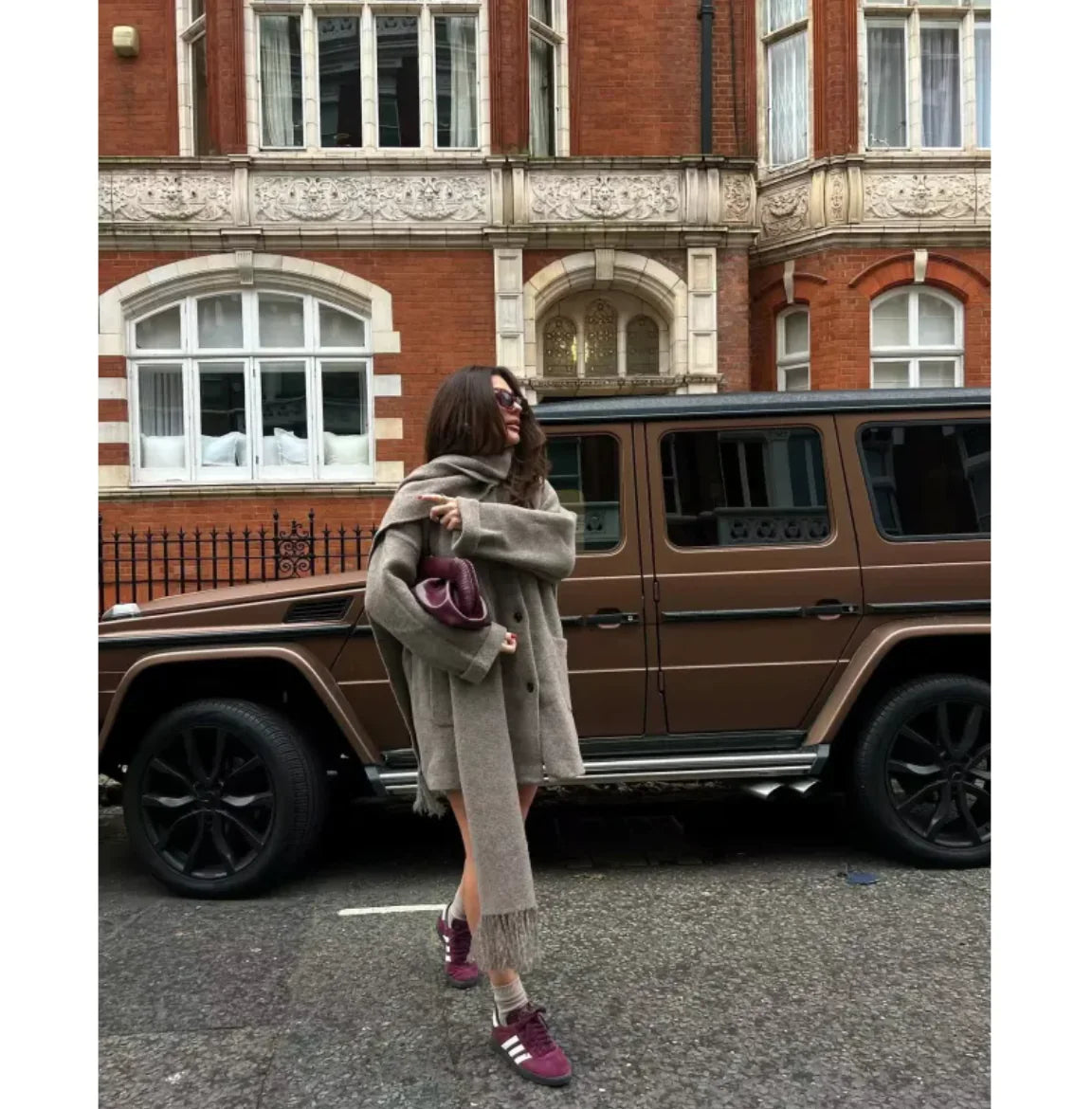 Cozy Knitted Scarf Cape Coat | Black Friday Sales