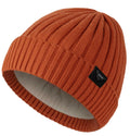 Wmcaps Fleece-Lined Winter Beanie - Warm Knit Hat (Orange)