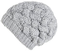 Lilax Cable Knit Slouchy Chunky Oversized Soft Warm Winter Beanie Hat Light Gray
