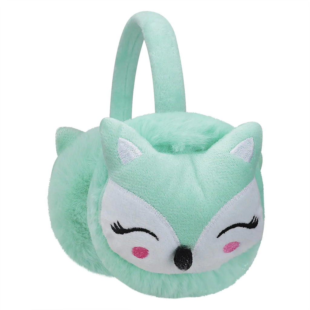 Kids Winter Earmuffs - Cute Fox Plush Ear Warmers