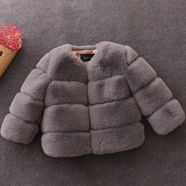 Children's Faux Fur Coat - Kids Winter Jacket |