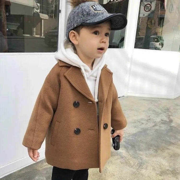 Children's Woolen Coat - Kids Winter Jacket