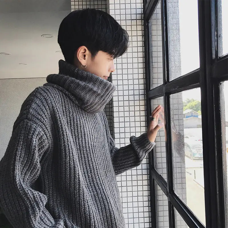 Korean Style Turtleneck Sweater for Men (Autumn/Winter)