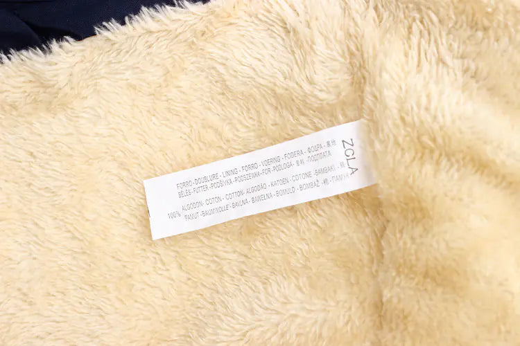 Boys' Thick Hooded Winter Coat with Fleece Lining