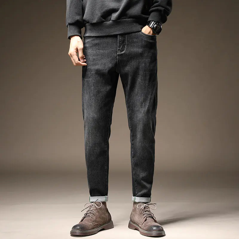 Slim-Fit Black Jeans for Men - Fall & Winter Style
