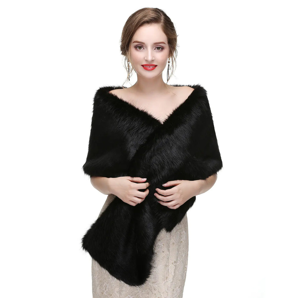 Winter Fur Shawl for Bride Wedding Dress