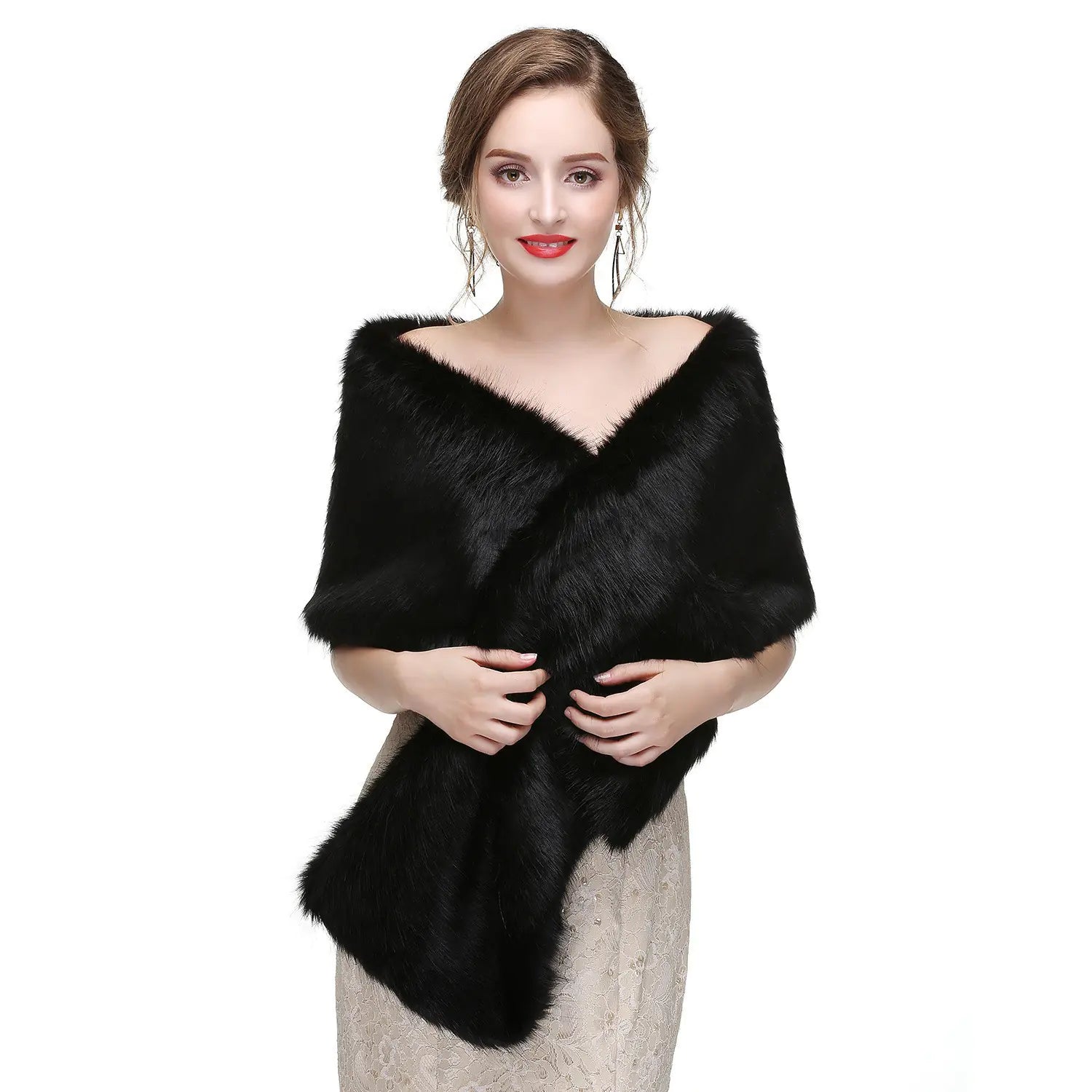 Winter Fur Shawl for Bride Wedding Dress