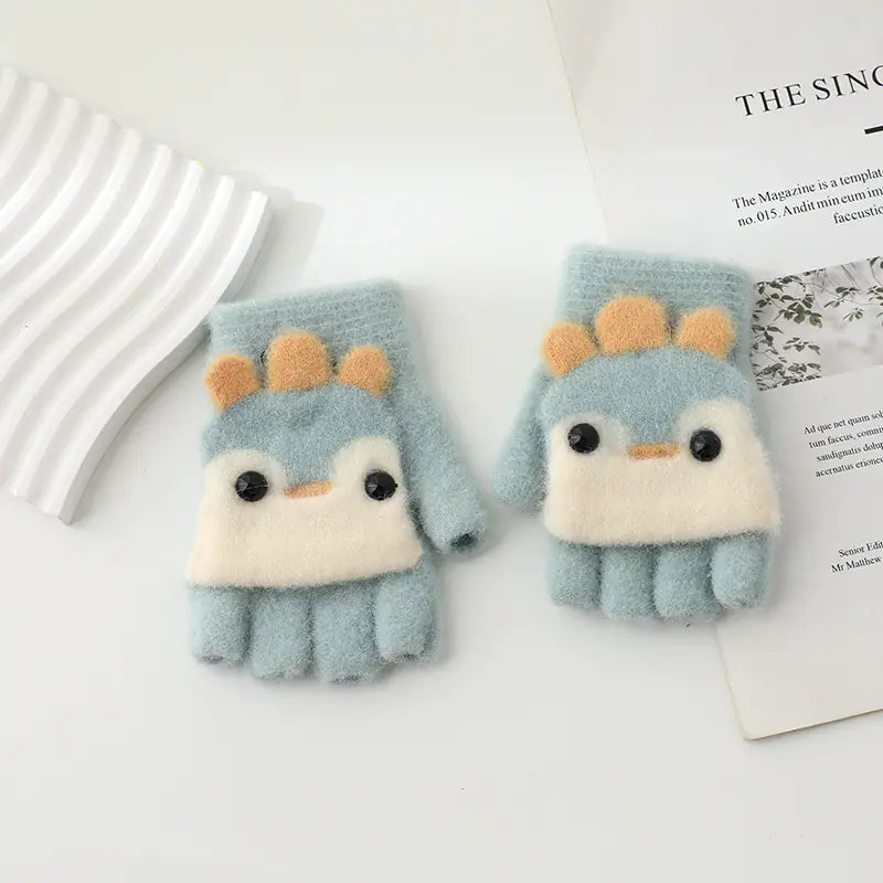 Children's Winter Gloves for Ages 4-10 with Flip Design