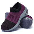 Women's Fleece Walking Shoes - Winter Warm Sock Sneakers with Air Cushion