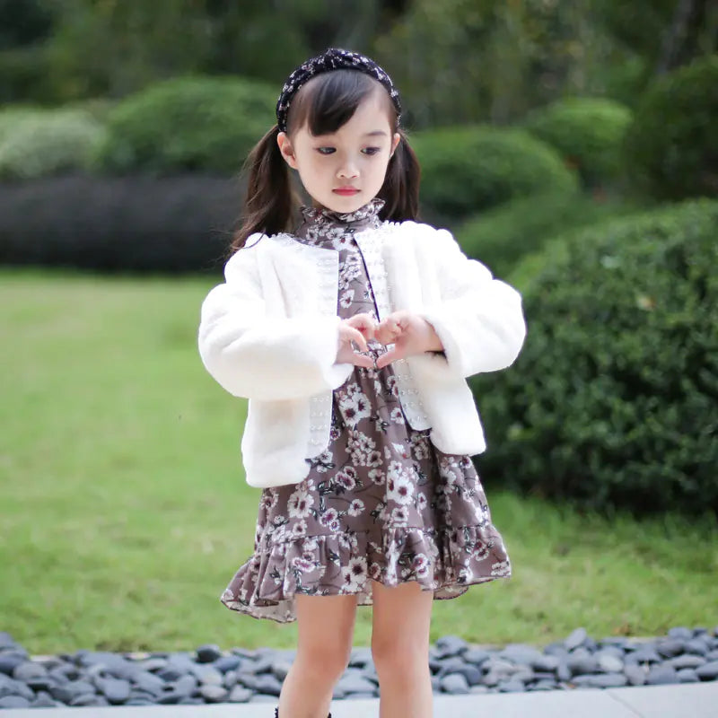 Girls' Faux Fur Coat - Kids Winter Jacket