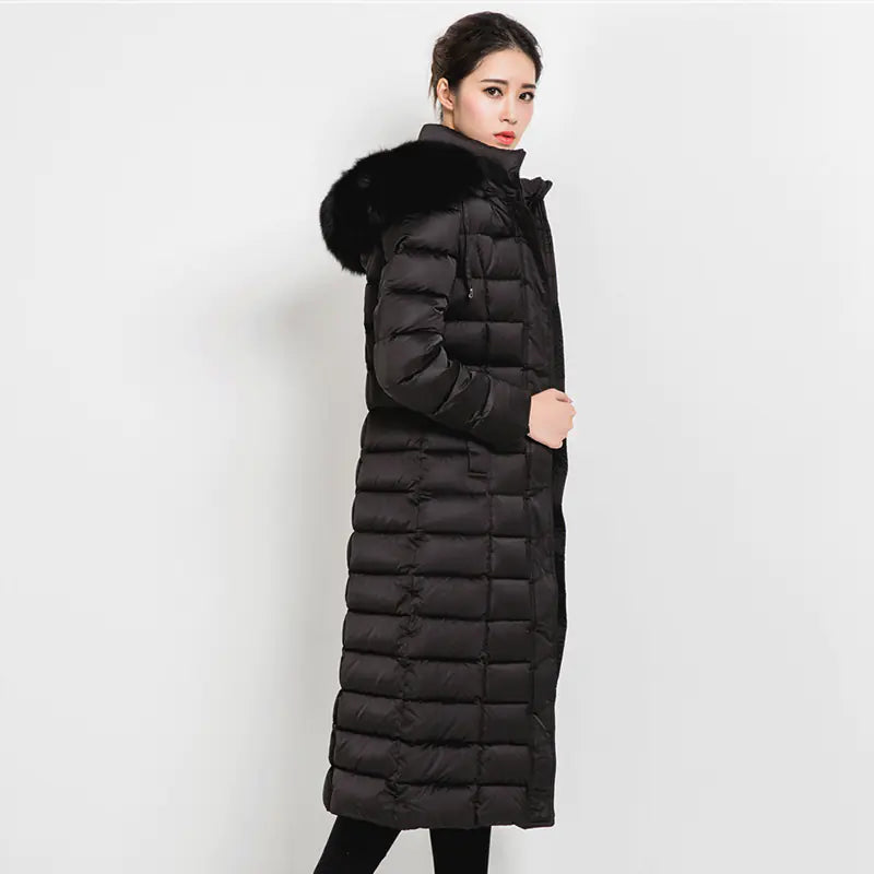 Luxury Women's Winter Coat with Fox Fur Collar