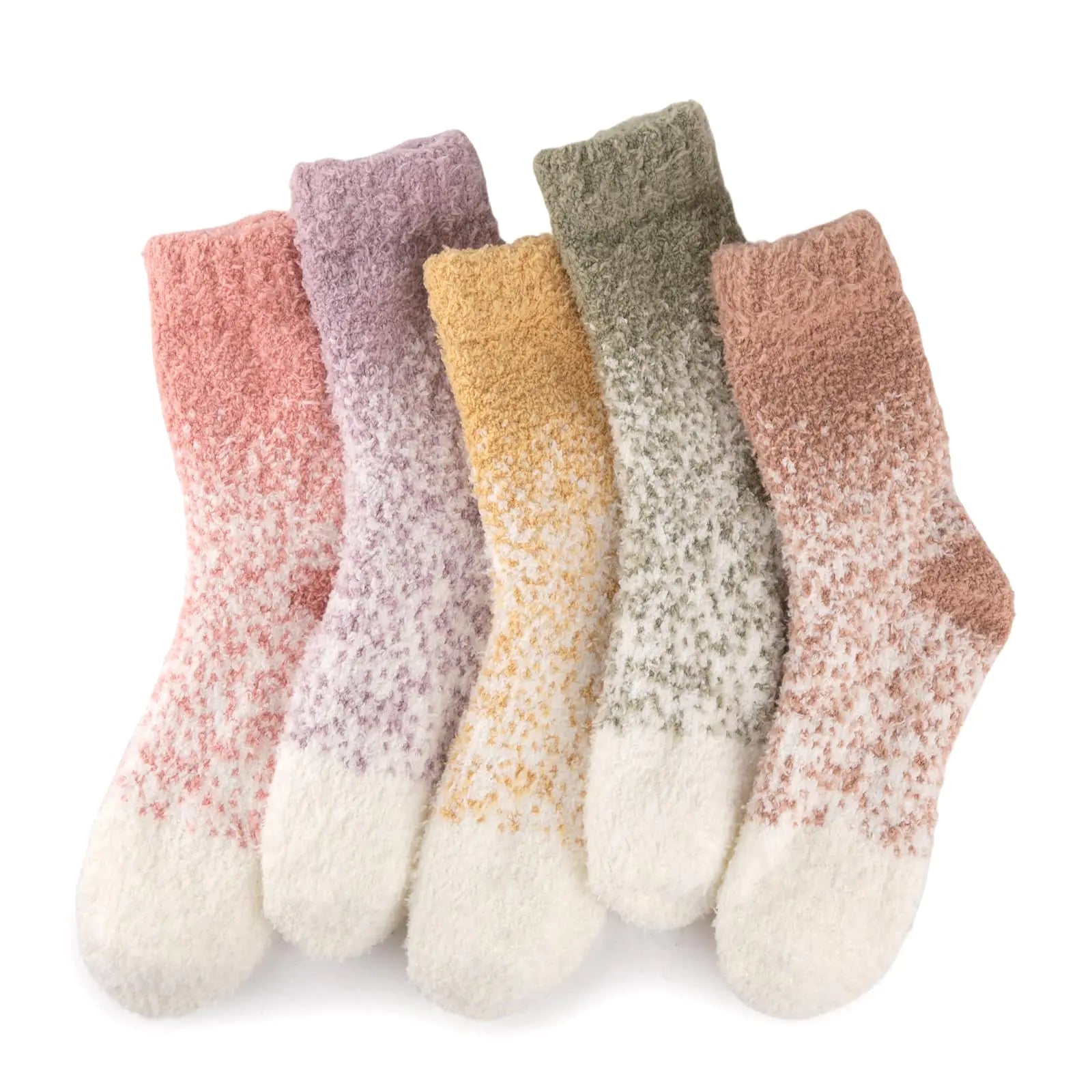 COOVAN Women's Fuzzy Socks - Cozy Fluffy Winter Slipper Socks 5 Pairs | Most Loved