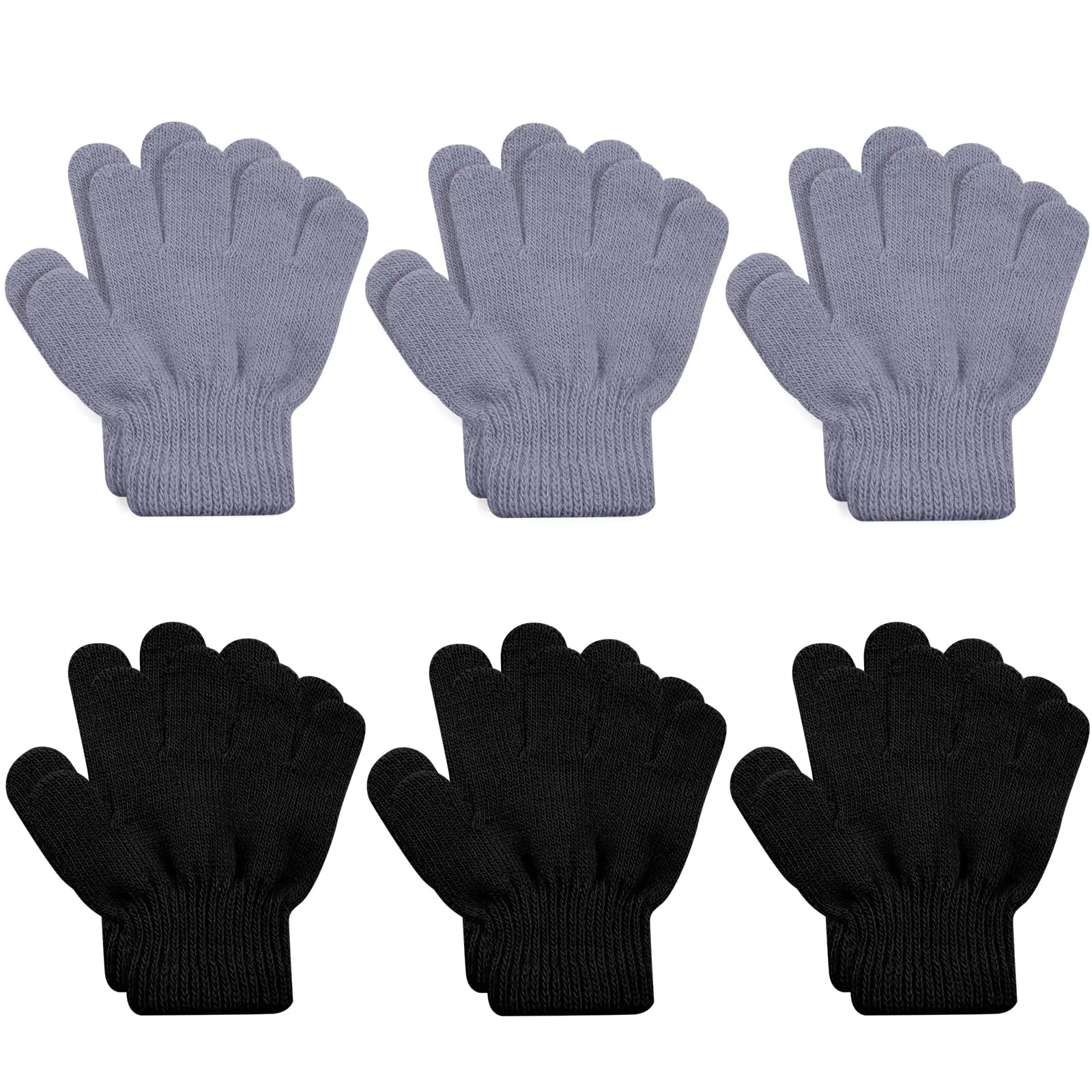 Baby Winter Gloves 6-Pack - Toddler Knit Gloves (1-3 Years)