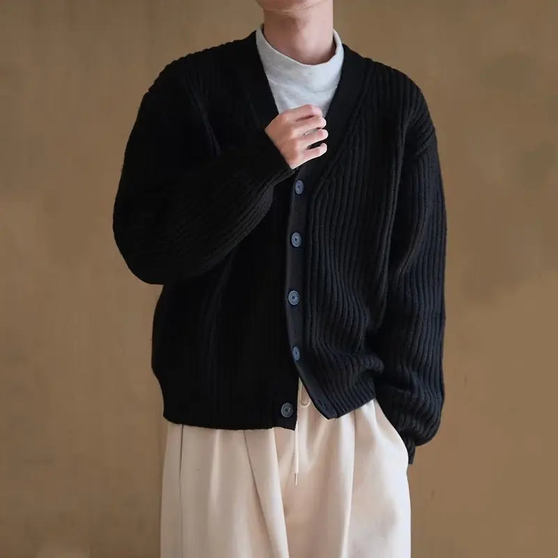 Men's Winter Coat - Simple Knitting Cardigan Sweater
