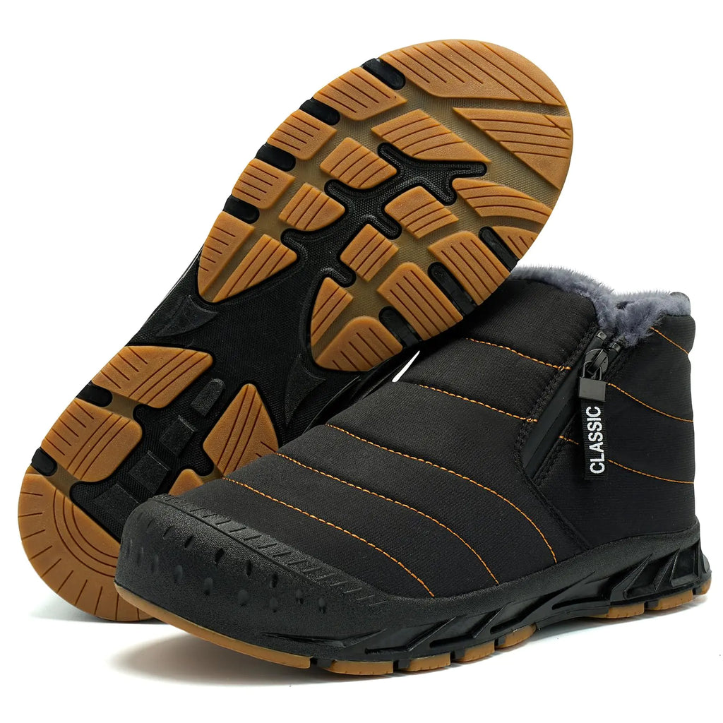 Men's Waterproof Snow Boots - Warm Fur-Lined Winter Boots (Size 9.5)