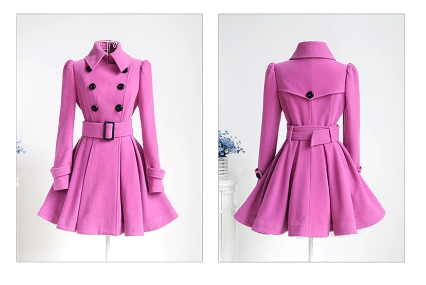 Manteau Laine Femme - Trench Double Boutonnage