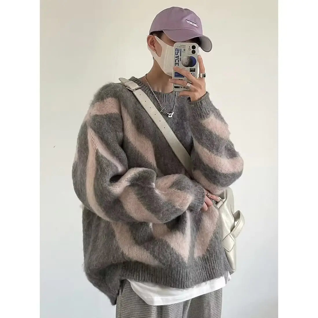 Warm Winter Stand Collar Lamb Wool Jacket for Men