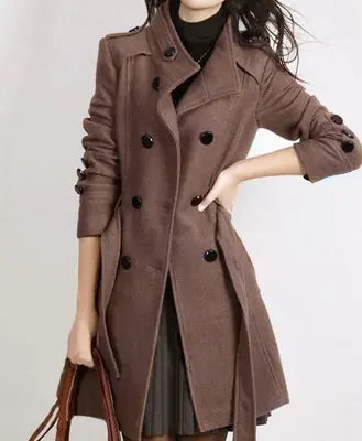 2017 Women's Long Wool Winter Coat Jacket