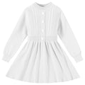 Toddler Girls' Knitted Sweater Dress - Long Sleeve Button-Front Winter Dress