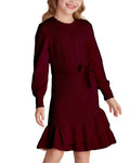 Red Sweater Dress Size 6-7 Long Sleeve Fall Winter Casual Cute Christmas Dress