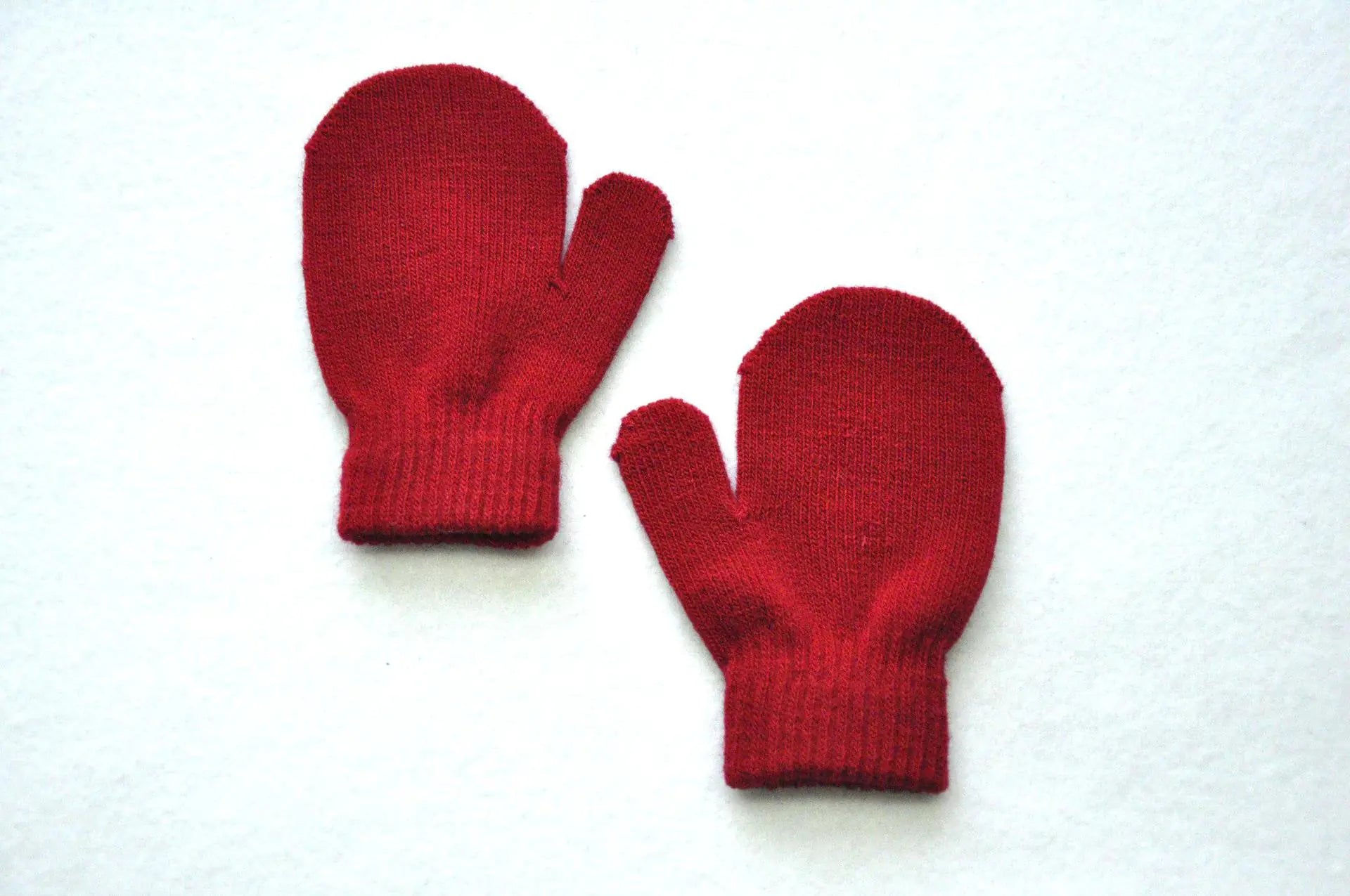 Children's Knitted Winter Gloves with Bag