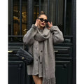 Cozy Knitted Scarf Cape Coat | Black Friday Sales