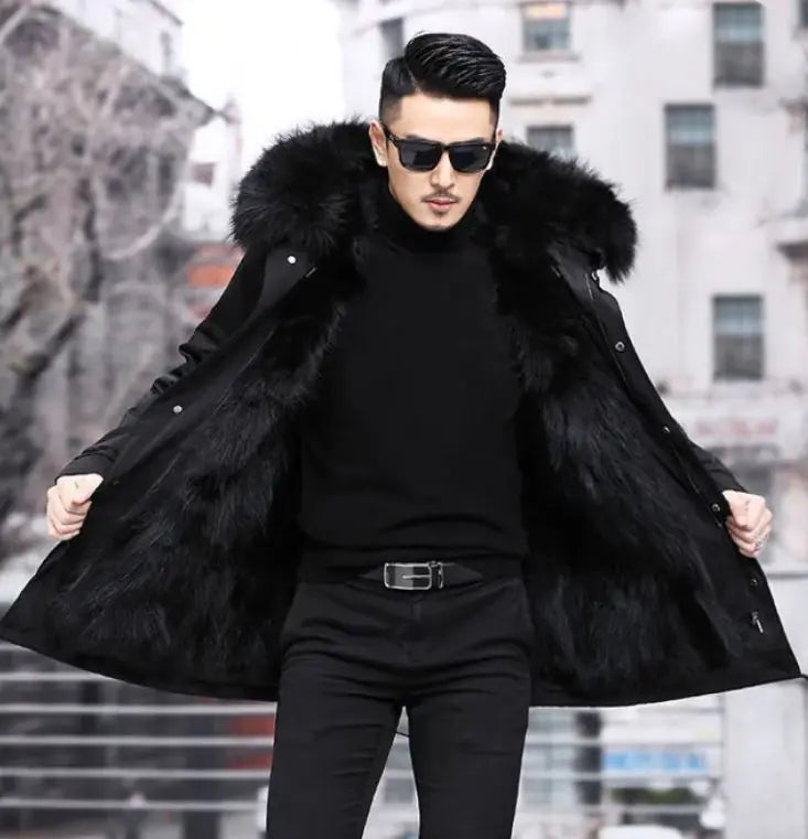 Manteau Velours Vison Synthétique - Mi-Longueur