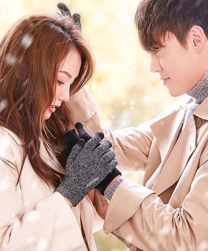 Men's Touchscreen Winter Gloves, Warm Knitted Outdoor Gloves |