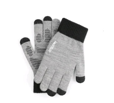 Men's Touchscreen Winter Gloves, Warm Knitted Outdoor Gloves |