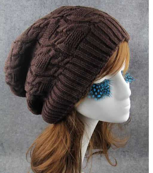 Knit Beanie, Cable Knit Hat, Slouchy Cap