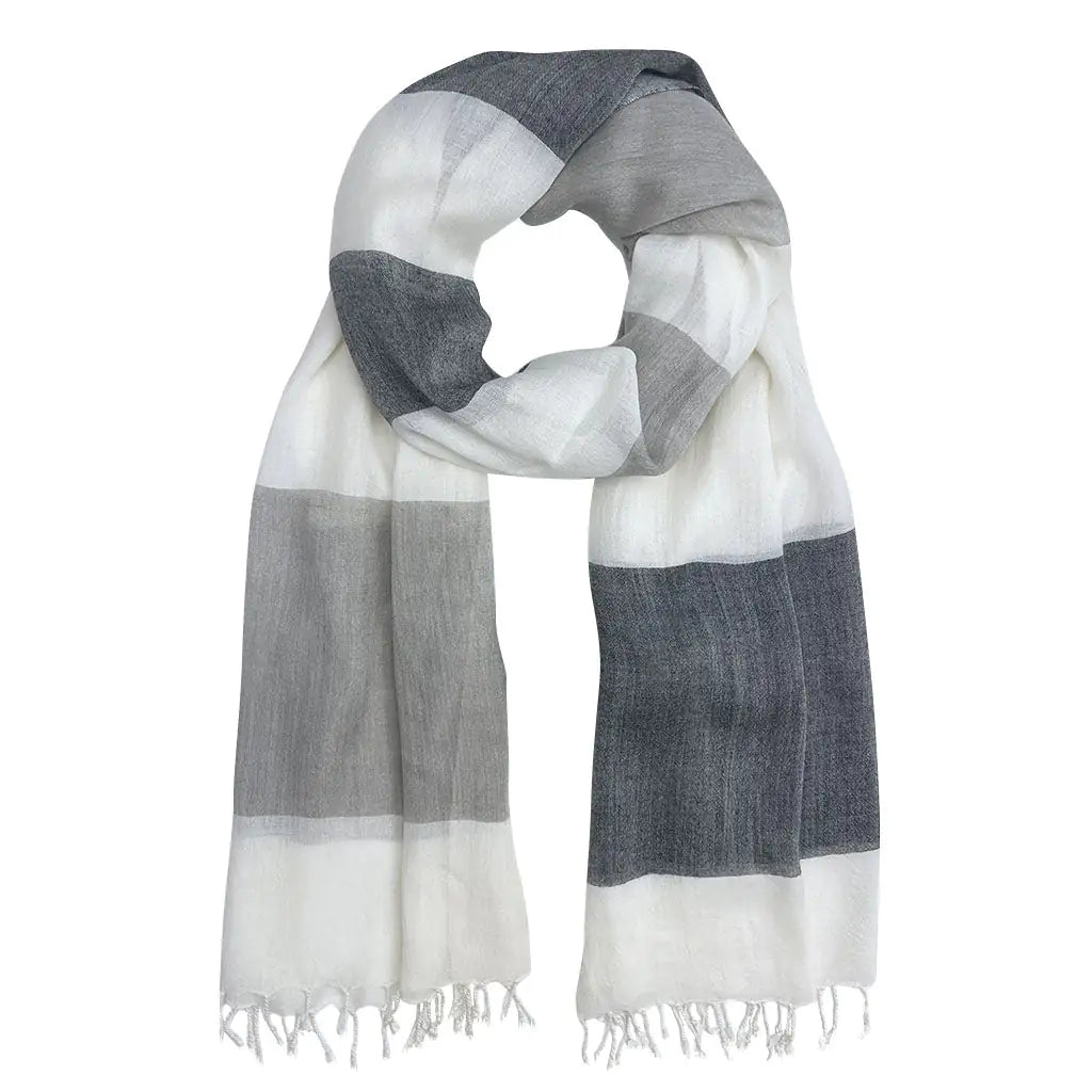 Bold Stripe Milk Yarn Scarf - Premium Winter Statement Piece | Black Friday Sale