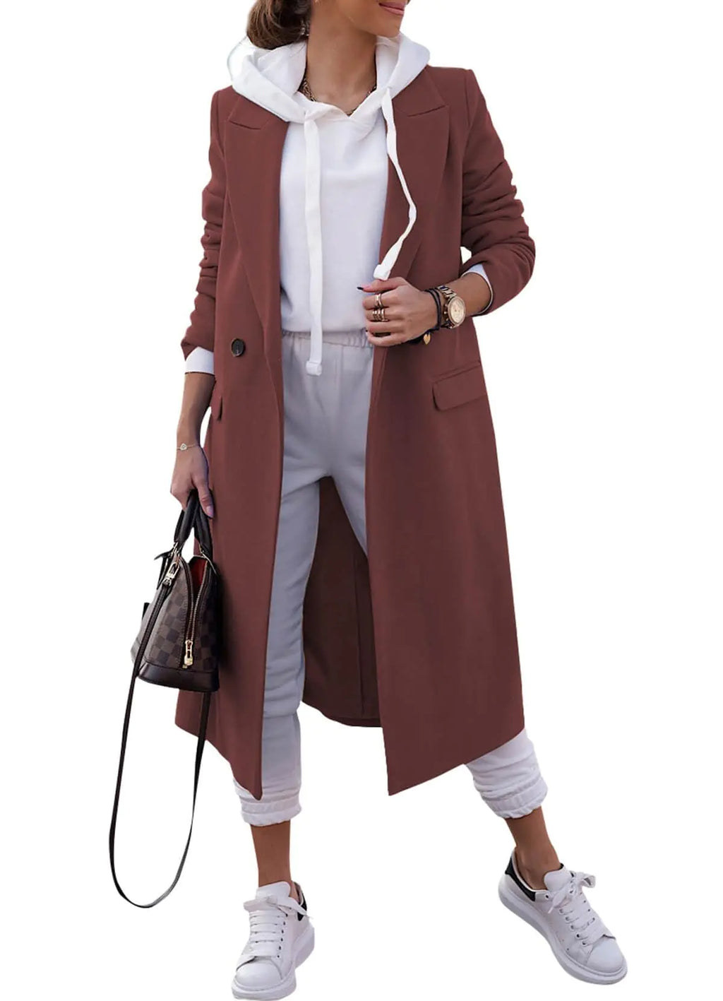 Manteau Pea Coat Laine Femme - Style Trench Long