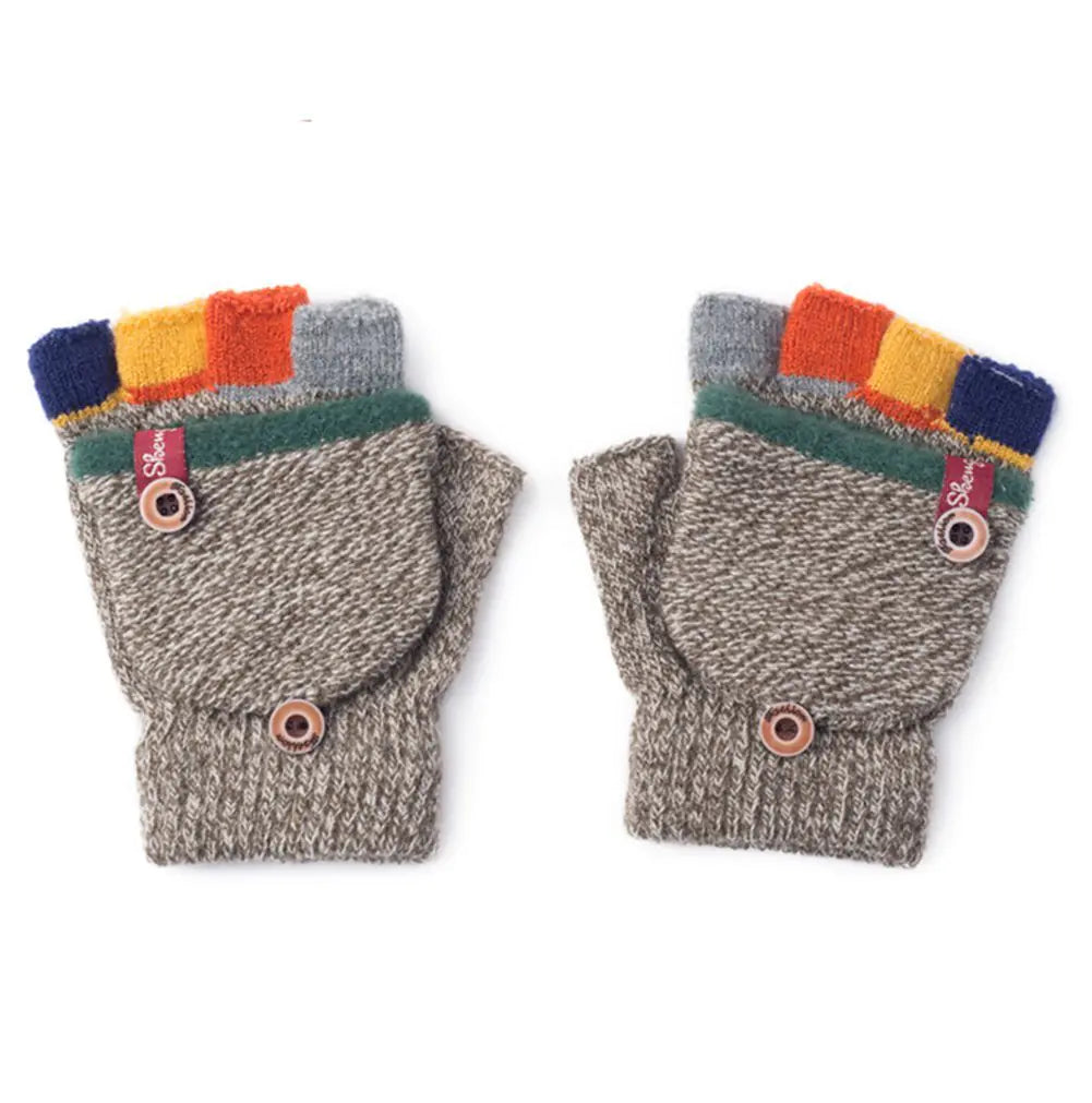 Kids Convertible Fingerless Gloves - Flip Top Mittens | Flash 80% off