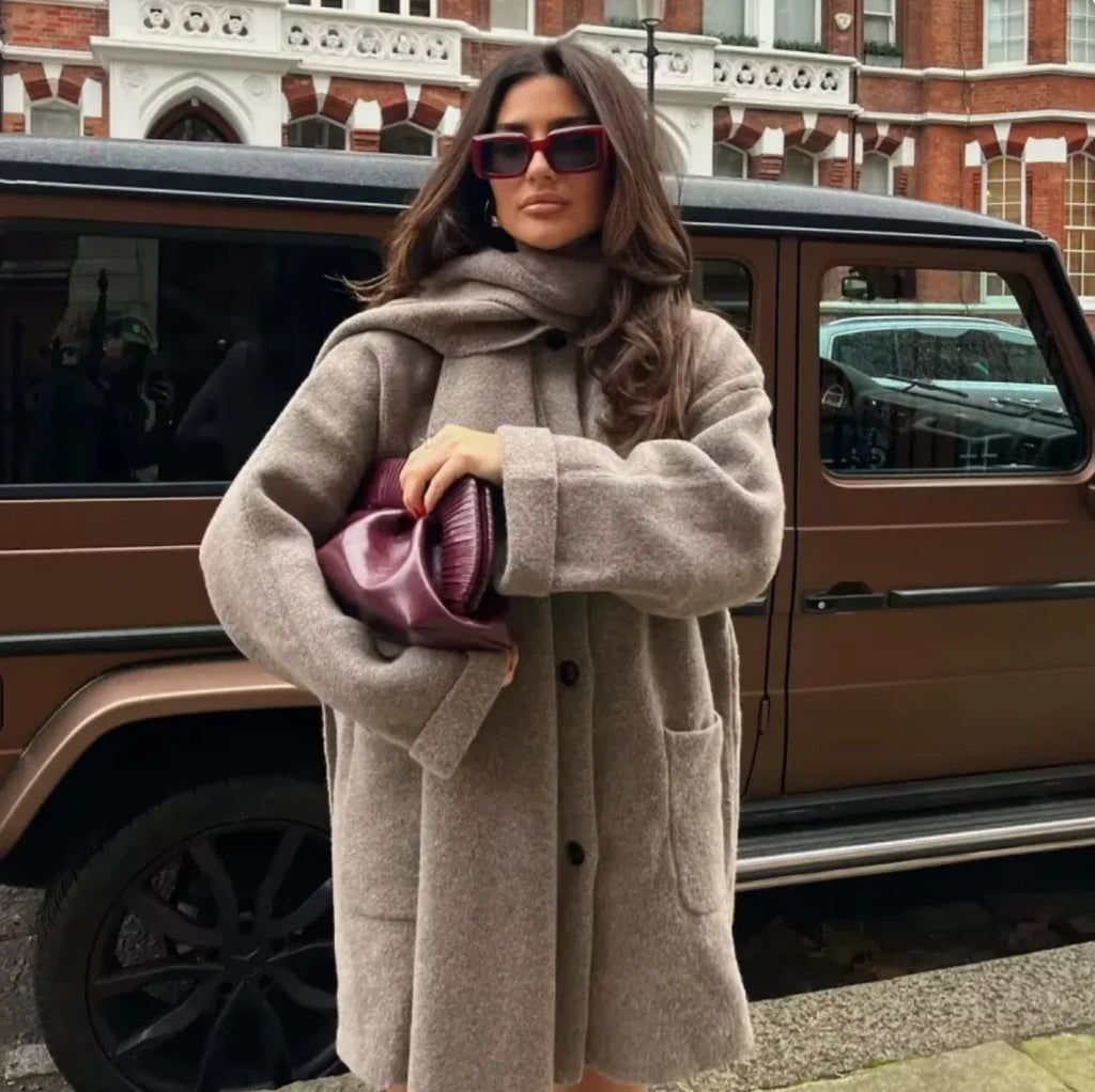 Cozy Knitted Scarf Cape Coat | Black Friday Sales