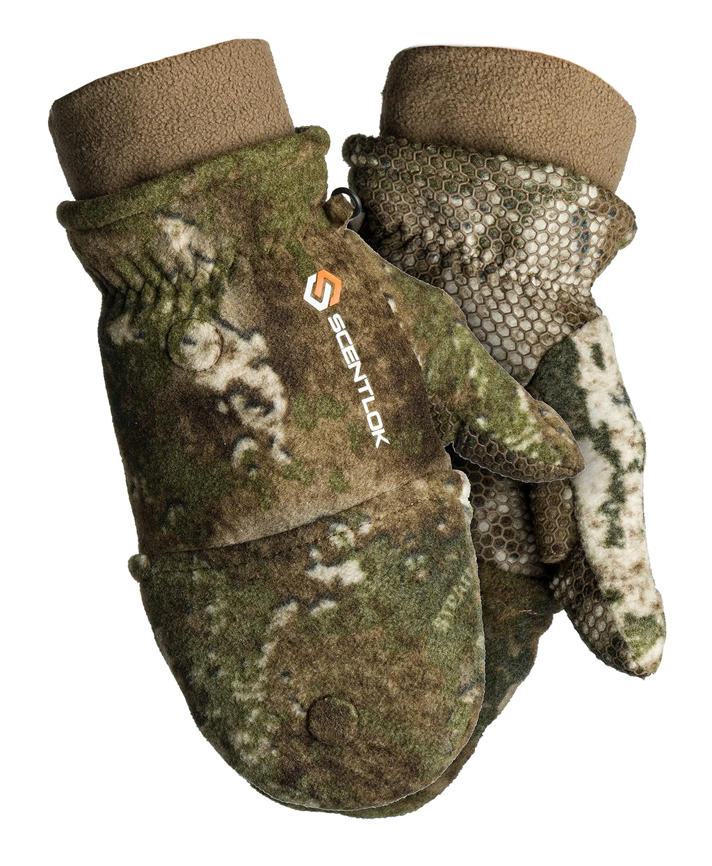 ScentLok Fleece Winter Camo Pop Top Camo Hunting Gloves (True Timber Strata Large)