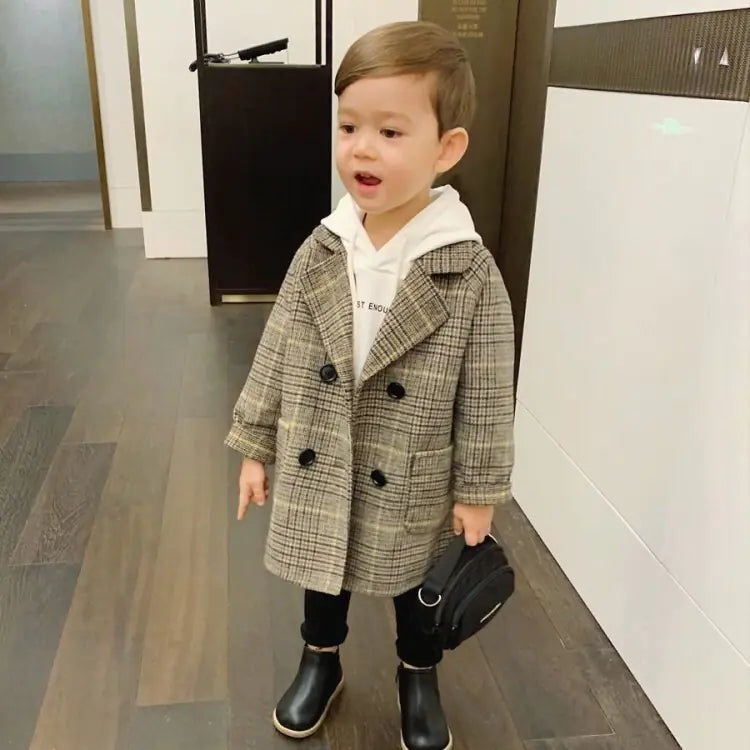 Children's Woolen Coat - Kids Winter Jacket