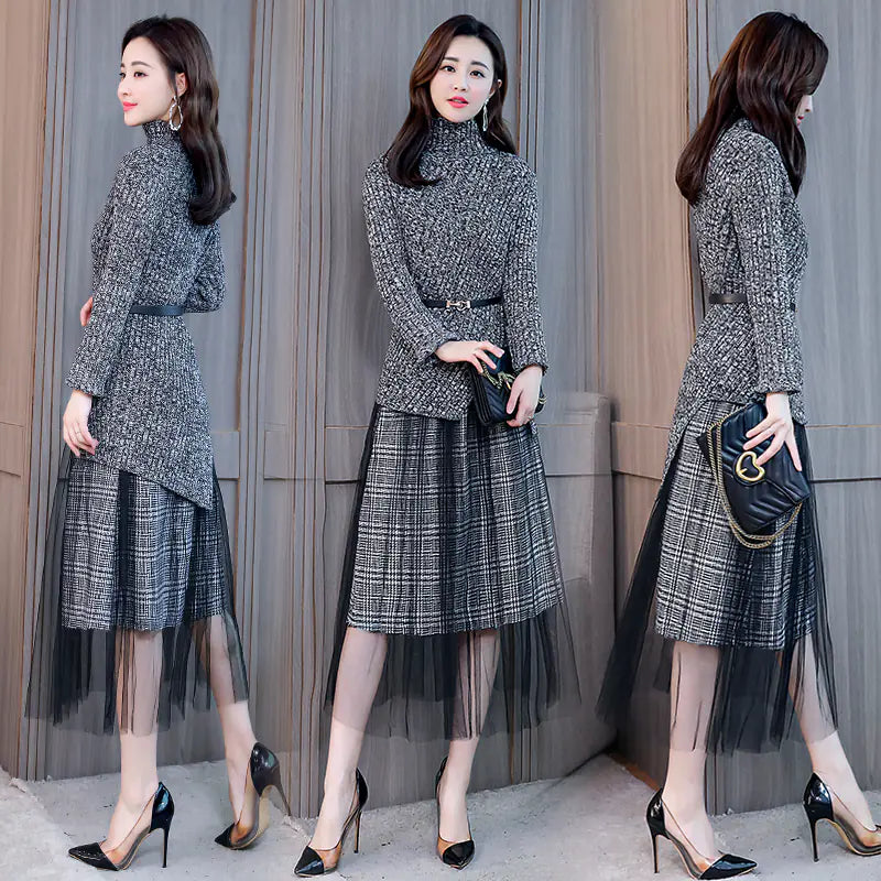 Winter Set: Skirt and Dress Combination