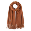 Women's Plaid Winter Scarf - Oversized Blanket Scarf (Brown)