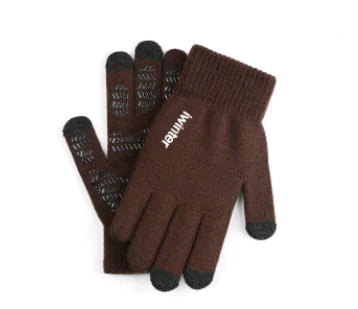 Men's Touchscreen Winter Gloves, Warm Knitted Outdoor Gloves |