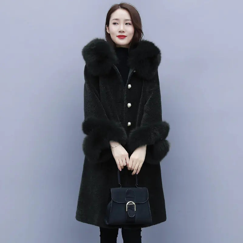 Faux Fur Sheepskin Overcoat - Luxury Wool Jacket for Women | Premium Winter Coat